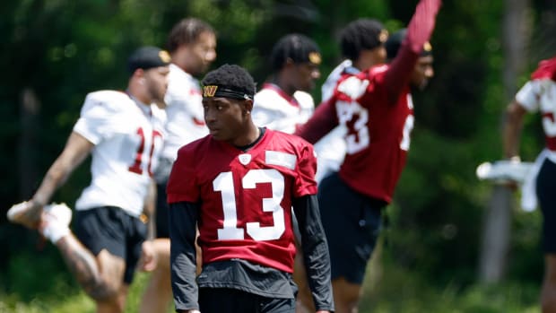Washington Commanders cornerback Emmanuel Forbes (13).